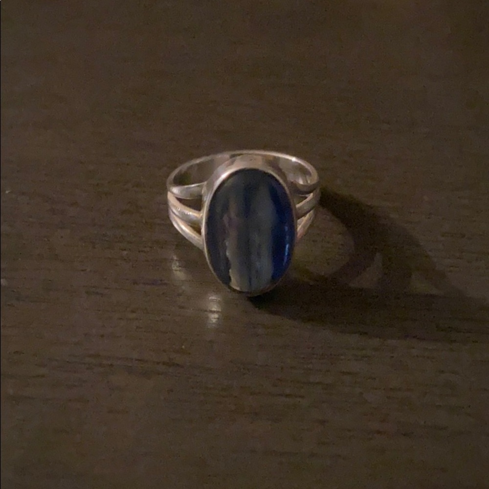 Sterling sliver ring with blue stone